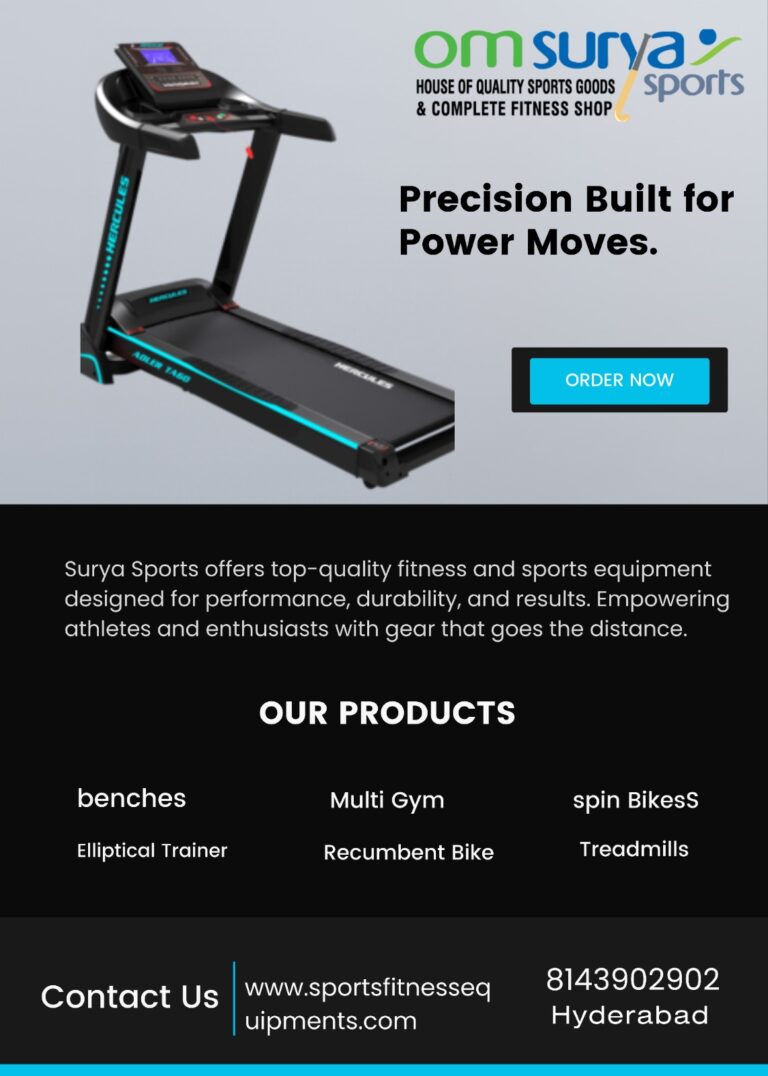 Fast & Affordable Treadmill Delivery Across Hyderabad by OM SURYA SPORTS